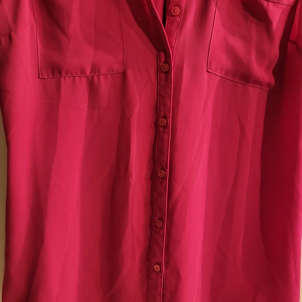Express Women's Pink Sleeveless Sheer Top - Picture 5 of 7